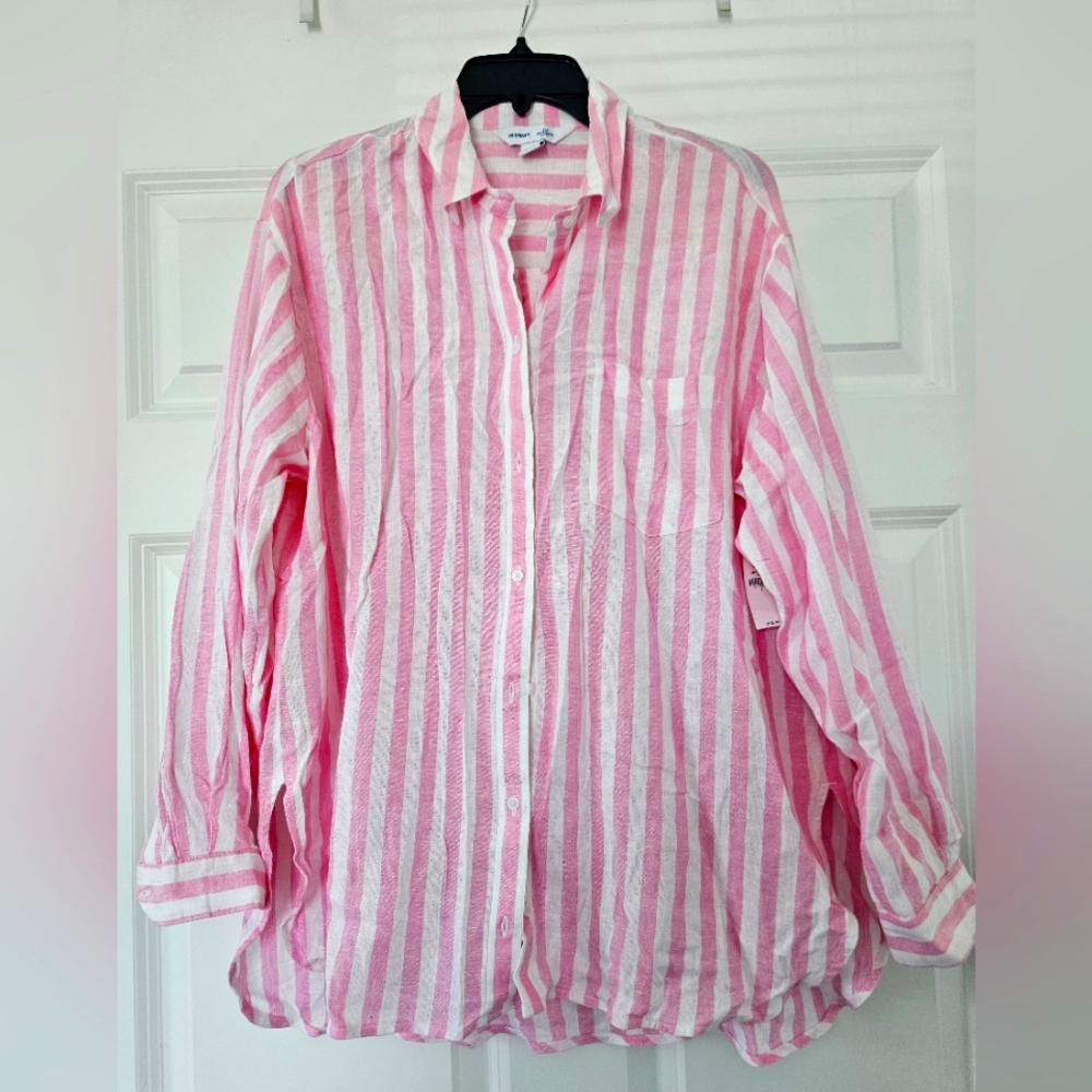 NWT Old Navy Boyfriend Linen Shirt